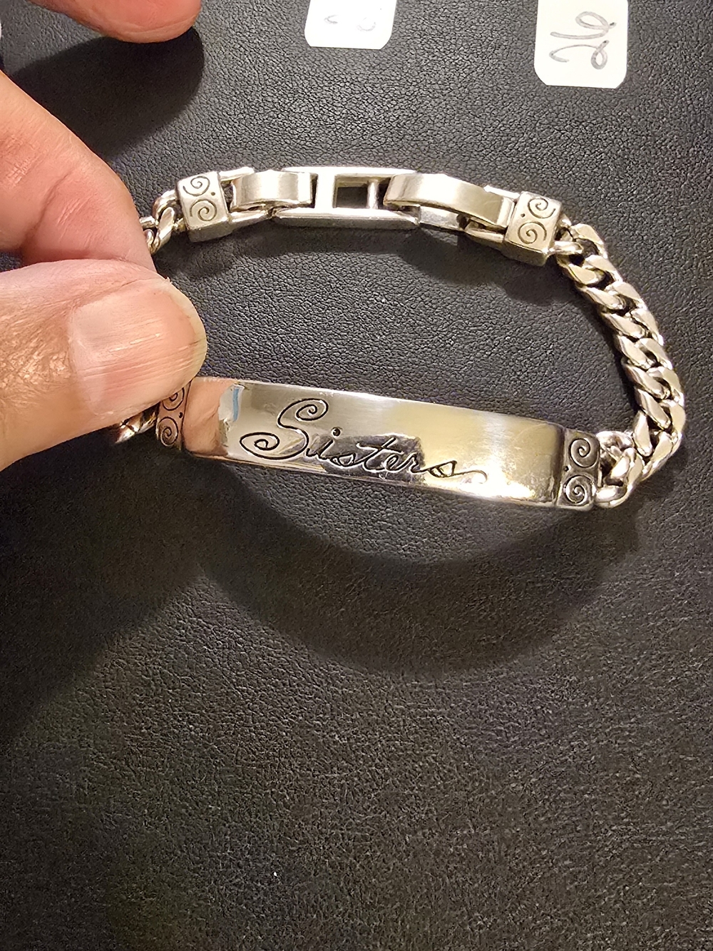 BRIGHTON Sisters RETIRED Engraved Silver ID Bracelet